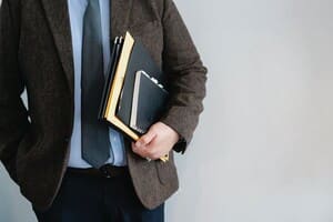 Businessman holding folder