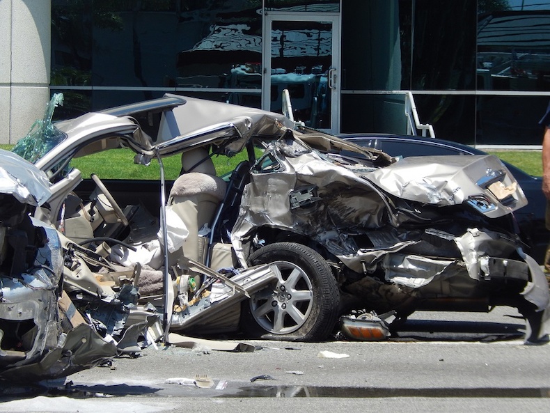 Two Drivers and A Bicyclist Injured in Head-On Crash Near Calistoga